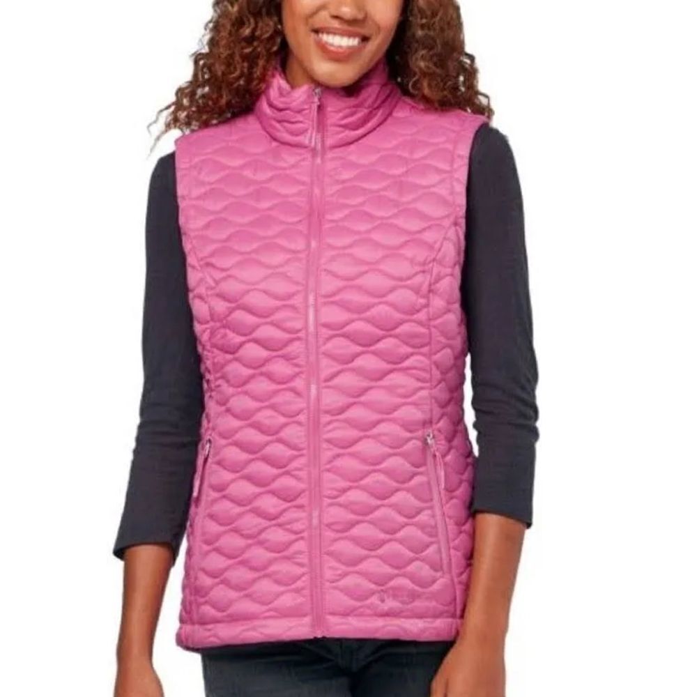 Free Country Berry Pink Quilted Light Insulated Zip Nylon Vest Womens S